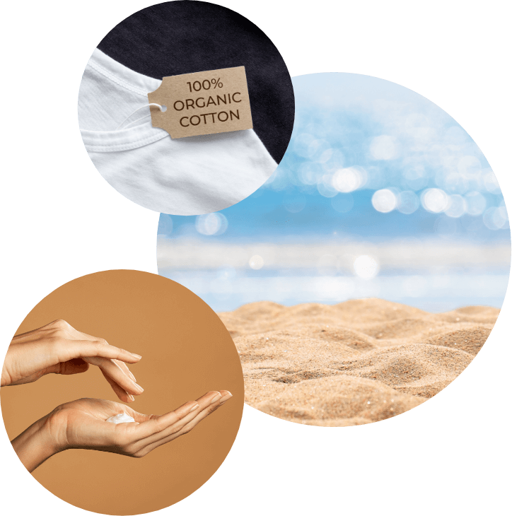 Manifestaciones alérgicas en la piel - Camiseta algodón, crema de manos, playa